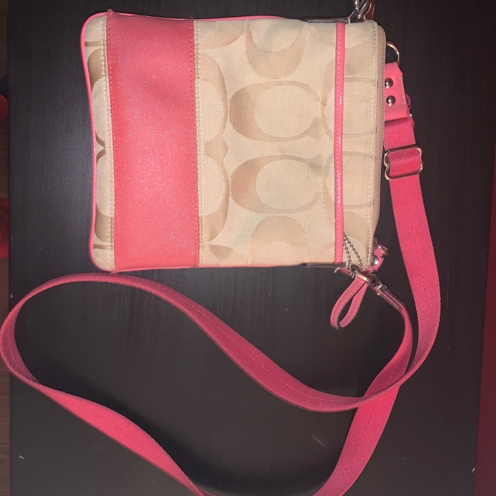 Coral crossbody coach purse